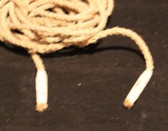 VINTAGE MILITARY LOT OF 2 MAUSER RIFLE PULL THROUGH BORE CLEANING ROPE & WEIGHT