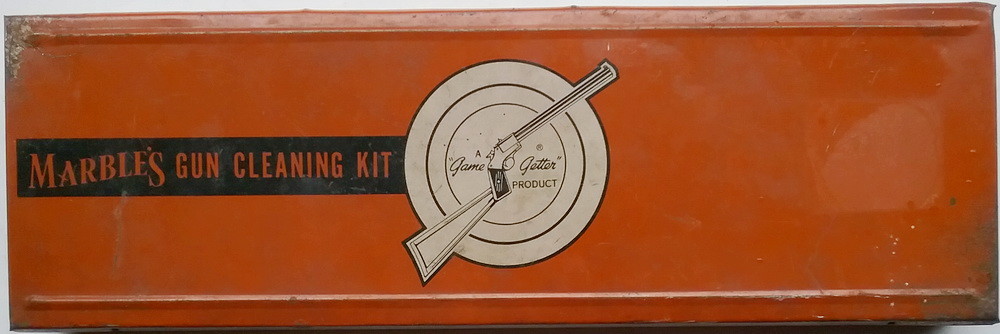 Empty Tin Lithographed Marble’s Gun Cleaning Kit Container, Container only