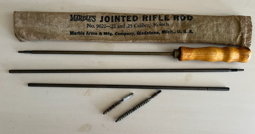 Vtg Jointed Rifle Cleaning Rod No. 9622 .22 & .25 Caliber 36” w Bag