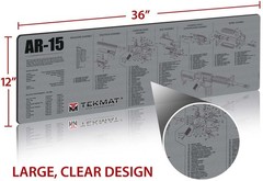 TekMat 36in Printed Gun Cleaning Mat , Grey, TEK-36–GY Bench Mat