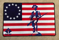 13 Star US American flag with soldier gun cleaning mat (Sold in US)