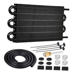 5/16″ Transmission Oil Cooler Tube and Fin Cooler Kit Universal 6 Pass Black