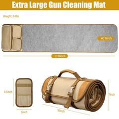 Portable Large Gun Cleaning Mat Roll Up Pistols Rifle Cleaning Pad with Pocket