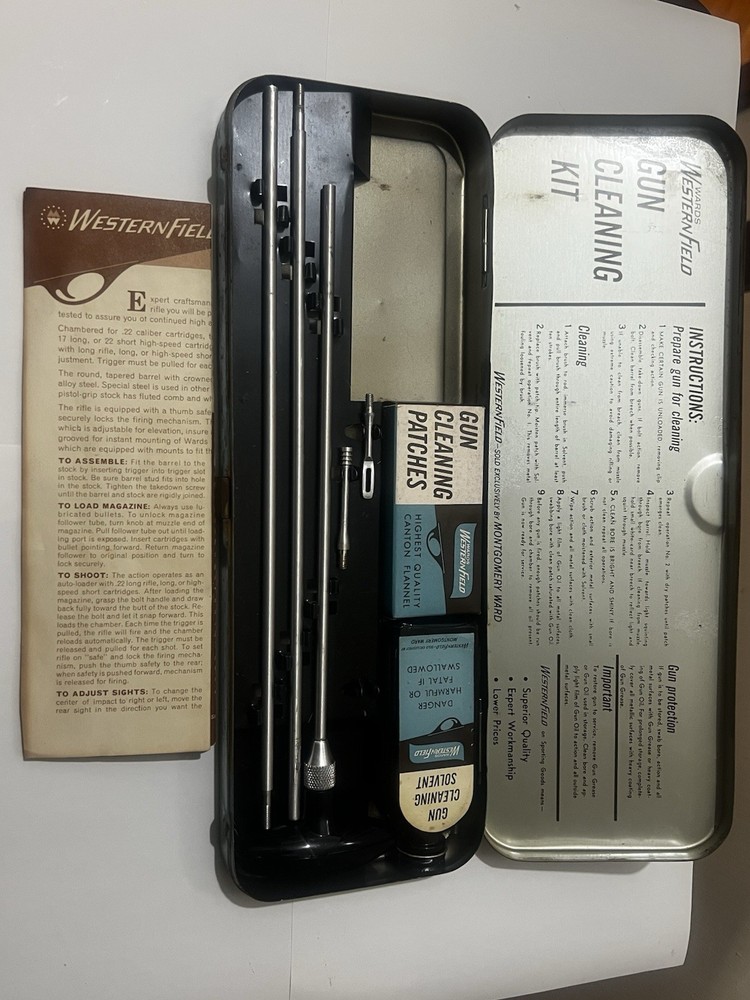 Vintage Wards Western Field Rifle Cleaning Kit .22 Cal