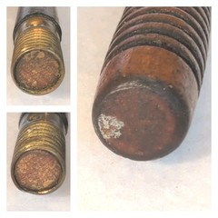 Vintage Antique 37″ Hickory Wood 3-Piece Shotgun Cleaning Rod Brass Fittings