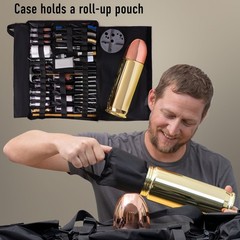 Deluxe Cleaning/Gunsmithing Kit – Aluminum Bullet-Shaped Storage Case, Brass …