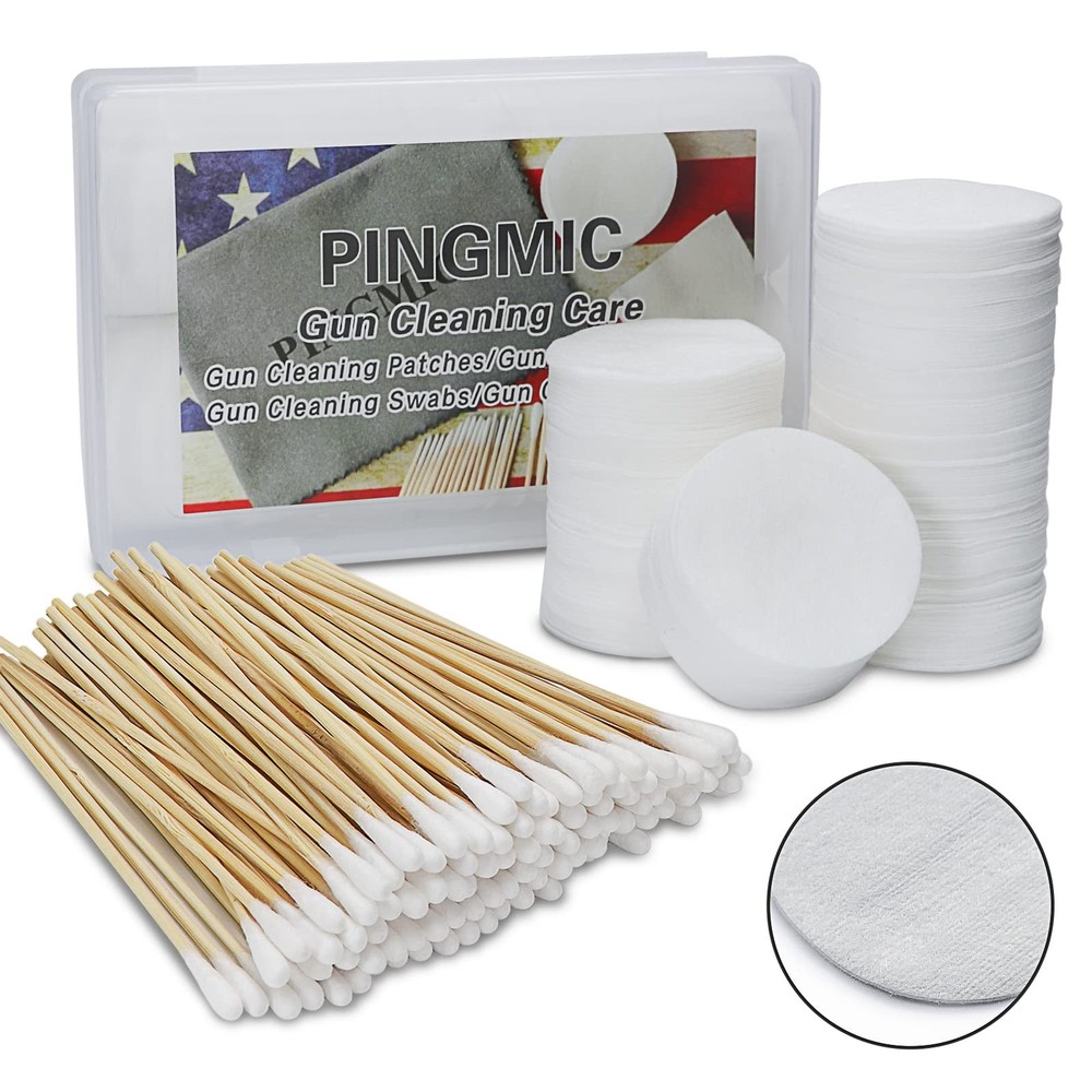 800PC Gun Cleaning Supplies with Storage Box, Lint-Free 2” Gun Cleaning Patc…