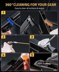 Gun Cleaning Supplies Kit for 9mm .223/5.56mm .38 .357 12GA for Multiple Caliber