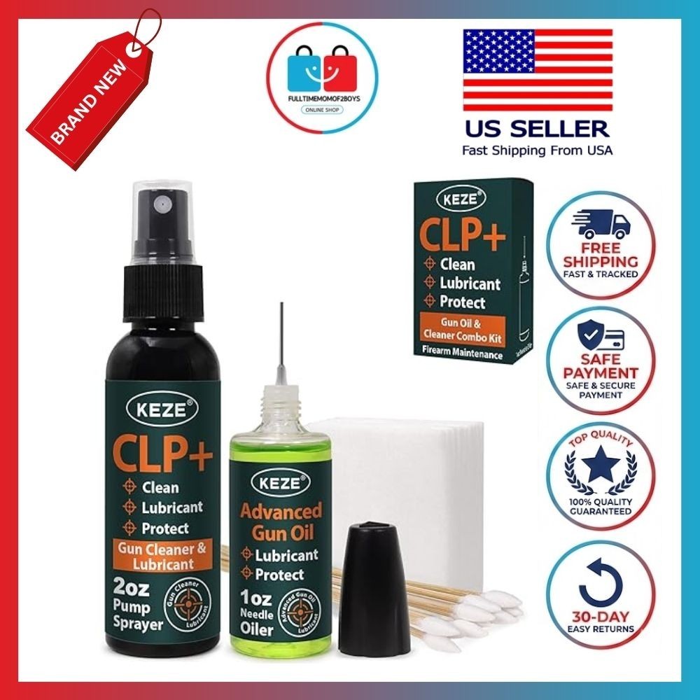 Keze Gun Oil CLP Gun Cleaner Lubricant Kit – 2 oz. Fine Mist Pump Sprayer & 1 oz