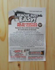 Frontier Big 45; Metal Cleaner & Rust Remover; Doesn’t Harm Bluing; 10pk; BIG-45
