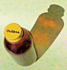 Vintage OUTERS Gun Cleaning Solvent Brown Glass Bottle with Cap