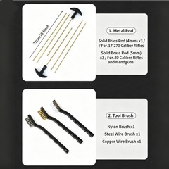 58-Piece Gun Cleaning Kit Brass Rod Set Bore Brushes w/ Case Multi Caliber