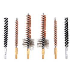 .22 Cal Rifle Phosphor Bristle Bronze Nylon Bore Chamber Brush Kit 50 x Patches