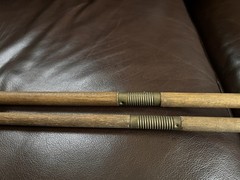 2- 3 Piece Vintage Large Bore Shotgun Gun Cleaning Rods Wood Wooden Brass