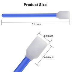 50pcs 5.11″ Square Rectangle Foam Cleaning Swab Sticks for Solvent Blue