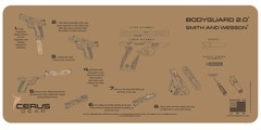 Smith & Wesson Body Guard 2.0 Instructional Jumbo 12″ X 27″ Gun Cleaning Mat FDE