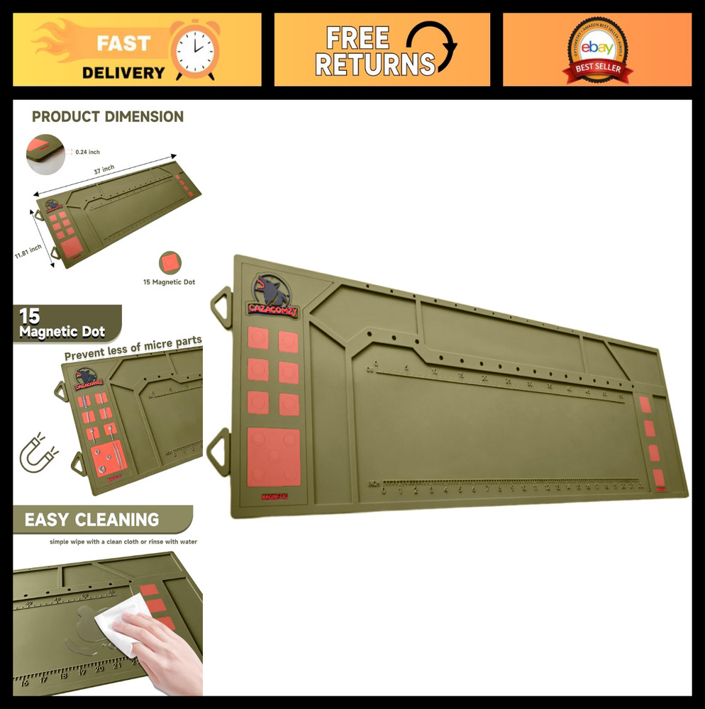 Durable Gun Cleaning Mat with Magnetic Tool Stand for Pistol Maintenance – Gift