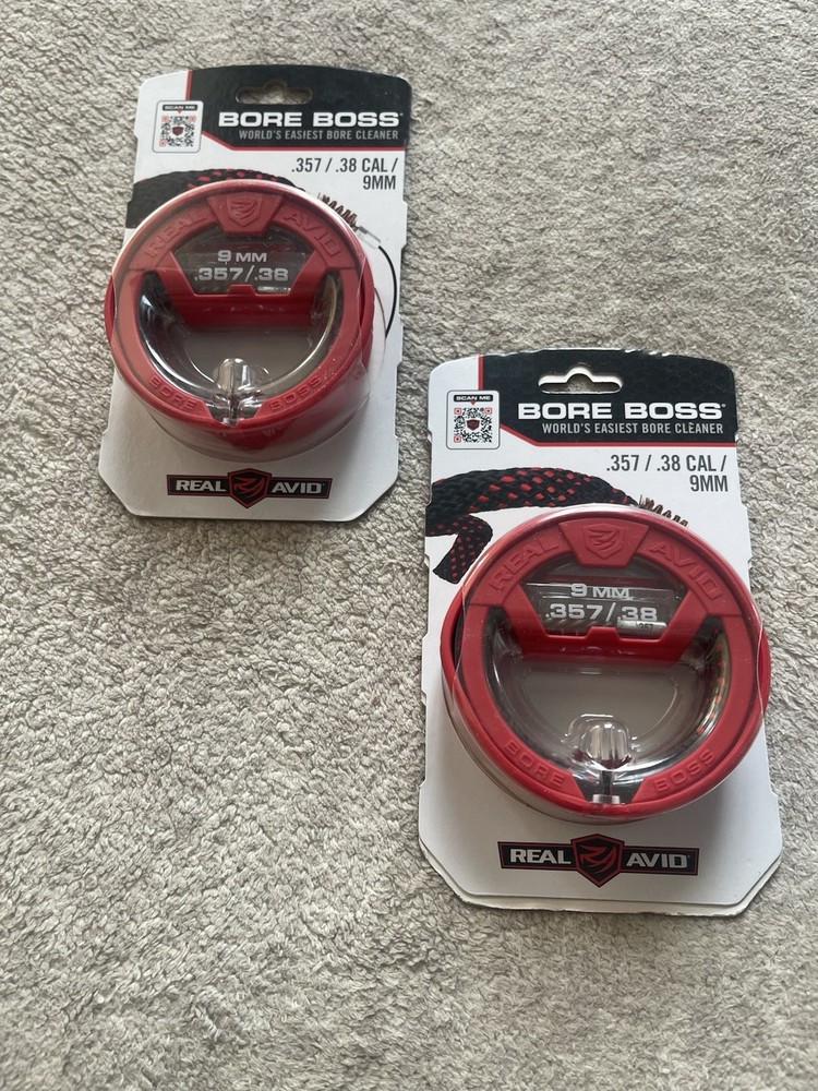 2PACK-Real Avid Bore Boss Cleaner 9mm .357 .38 Calibers Action Cable Bronze -9MM
