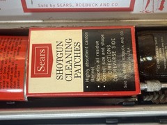 Vintage Sears .410 Gun Cleaning Kit w/ Red Metal Case, Gun Oil, Solvent & Cloth