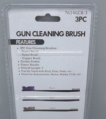 3-PIECE GUN CLEANING DOUBLE ENDED BRUSH SET NYLON PLASTIC COPPER BRAND NEW 7″