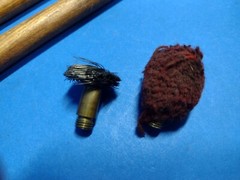 Vintage Gun Cleaning Rod Wood Brass And Metal 3 Piece 3 TIPS