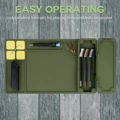 BOOSTEADY Gun Cleaning Mat, Pistol Anti-Slip Rubber Army Green