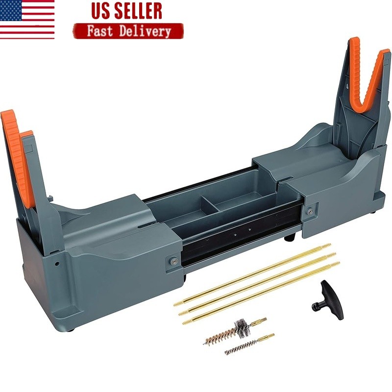 Rifle Cleaning Stand Portable Non-Slip Easy Setup W/ Bonus Cleaning Components