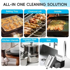 Premium Griddle Cleaning Kit for Blackstone, Flat Top Grill Cleaning Silver..