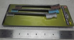 3-PIECE GUN CLEANING DOUBLE ENDED BRUSH SET NYLON PLASTIC COPPER BRAND NEW 7″