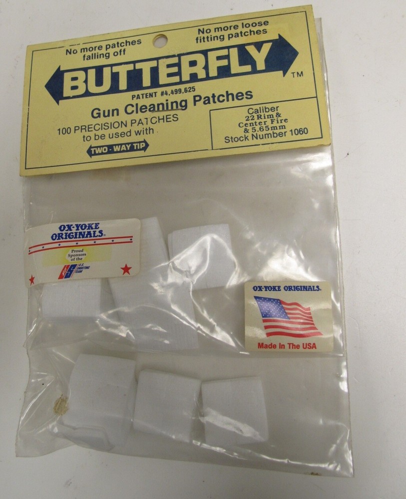 Ox-Yoke Butterfly BORE Cleaning Patches 22 caliber -1 full bag + 1 partial bag