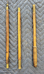 Vintage 3-Piece Wooden Shotgun Cleaning Rod Take Down Threaded Sleeves Wood