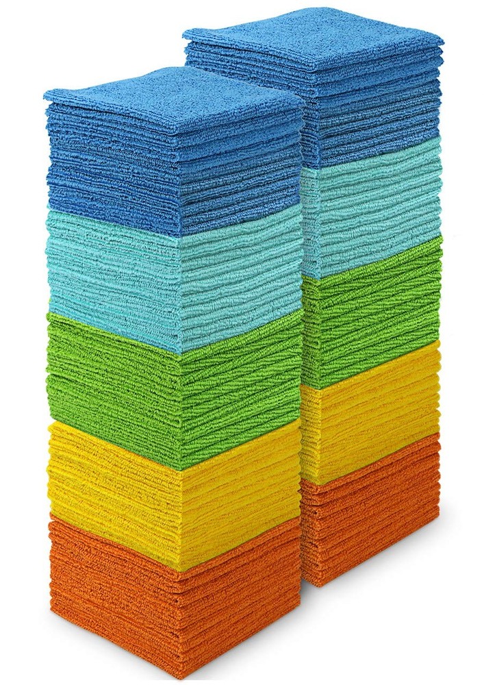 AIDEA Microfiber Cleaning Cloth 100PK Soft Absorbent Rags Towels Car Home
