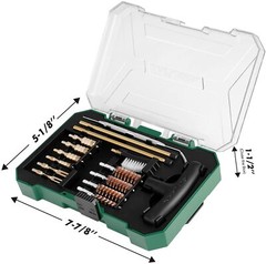 FLISSA 16PC Universal Handgun Cleaning Kit Cleaning Jag Patches Rod Bore Brushes