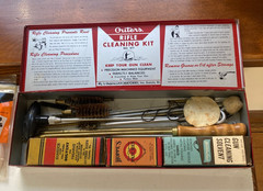 Vintage Outers Rifle Cleaning Kit – Red Metal Box w Rods & Brushes Excellent