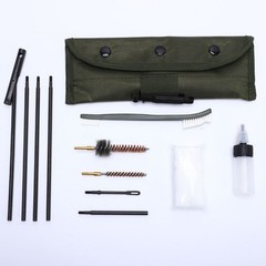 Gun Cleaning Kit Brush Rod Set Stainless Steel Bore Cleaner w/ Canvas Pouch