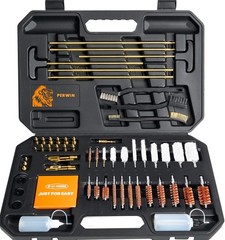 Universal Gun Cleaning Kit for Pistol Rifle Shotgun w/ Brass Rods & Hard Case