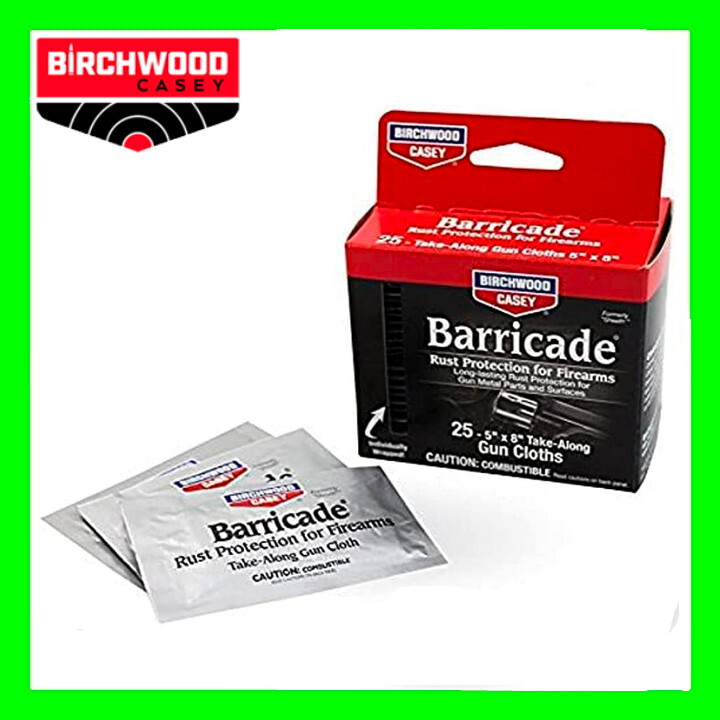 Barricade Rust Protection for metal gear by Birchwood Casey – 25 Wipes BC33025
