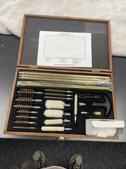 Gunmaster UGC76W Deluxe Universal Gun Cleaning Kit Wooden Case 35 Pc.