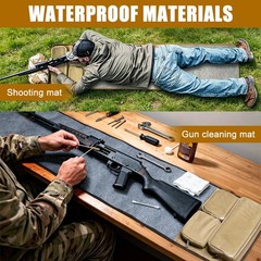 Heavy Duty Gun Cleaning Mat Roll Up Rifle Clean Pad w/Zipper Pocket for Shooting