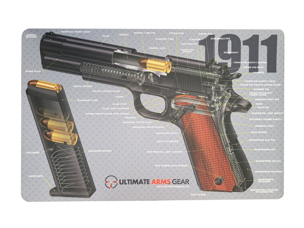 Ultimate Arms Gear Color Firearm Work/Cleaning Mat Compatible with 1911 Pistols