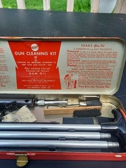 Vintage Sears Roebuck and Co. No.2140 12-16 ga Gun Cleaning Kit Metal Case