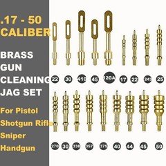 Solid Brass Gun Cleaning Jag Set for Rifles – Slotted Tip & Storage Case, Mainte