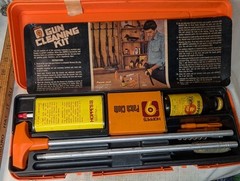 Hoppes 9 Old Vintage Gun Cleaning Kit & Storage Box Nice Orange Hard Case c1980s