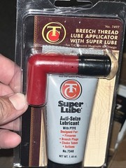 New In Pkg Thompson Center 7497 Breech Thread Lube Applicator With Super Lube