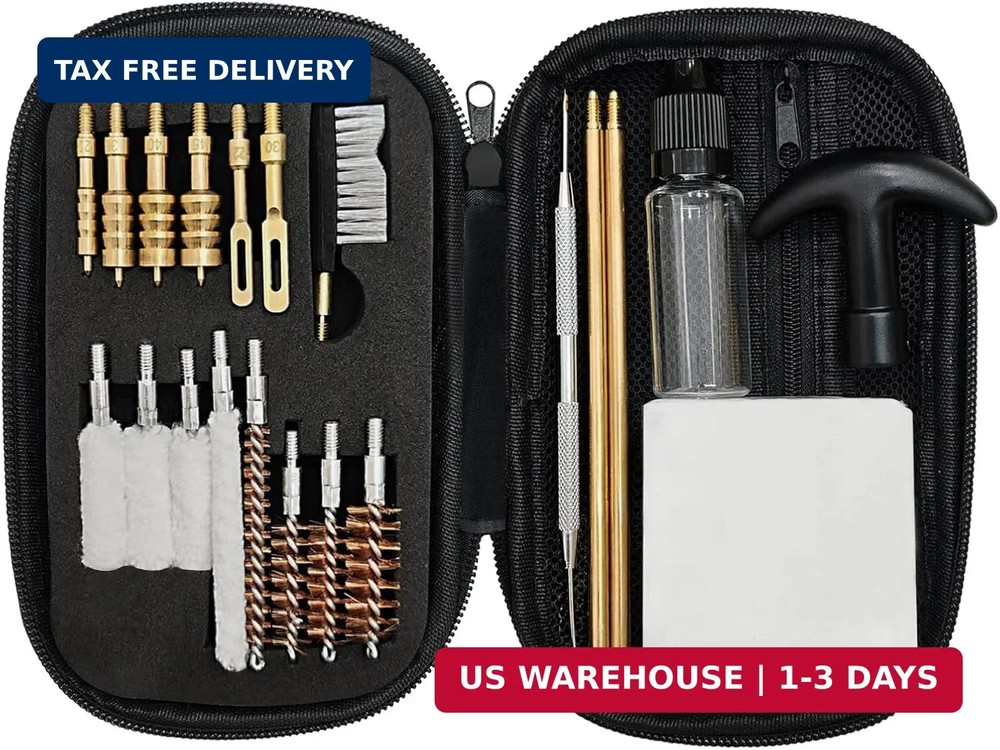 ELVO Gun Cleaning Kit 21 Piece Set Brass Components Cleaning Kit for .22,.357,.3
