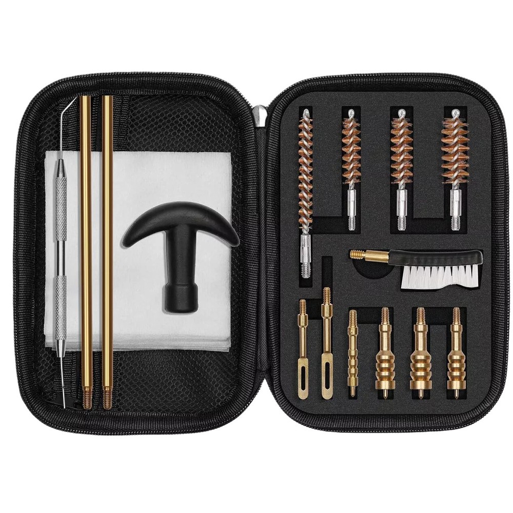 MaximalPower Gun Cleaning Kit For .40 .45 .22 .38 9mm Cal. Rifle Pistol w/ Case