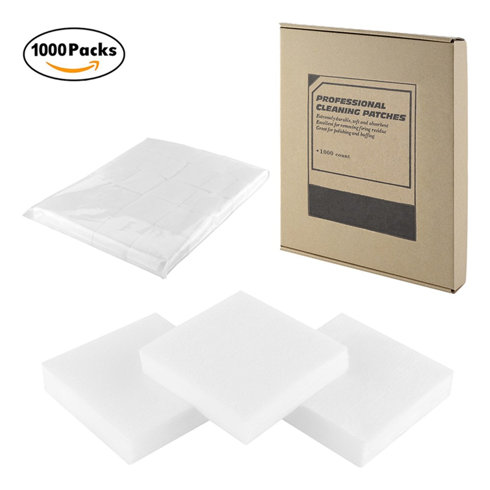 1000 Pcs Professional Different Square Gun Cleaning Patches Bulk with Carton Box