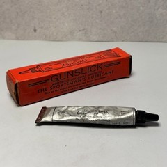 Vtg Gunslick Outers Sportsman’s Lubricant Guns Tube W/ Box Graphite Grease