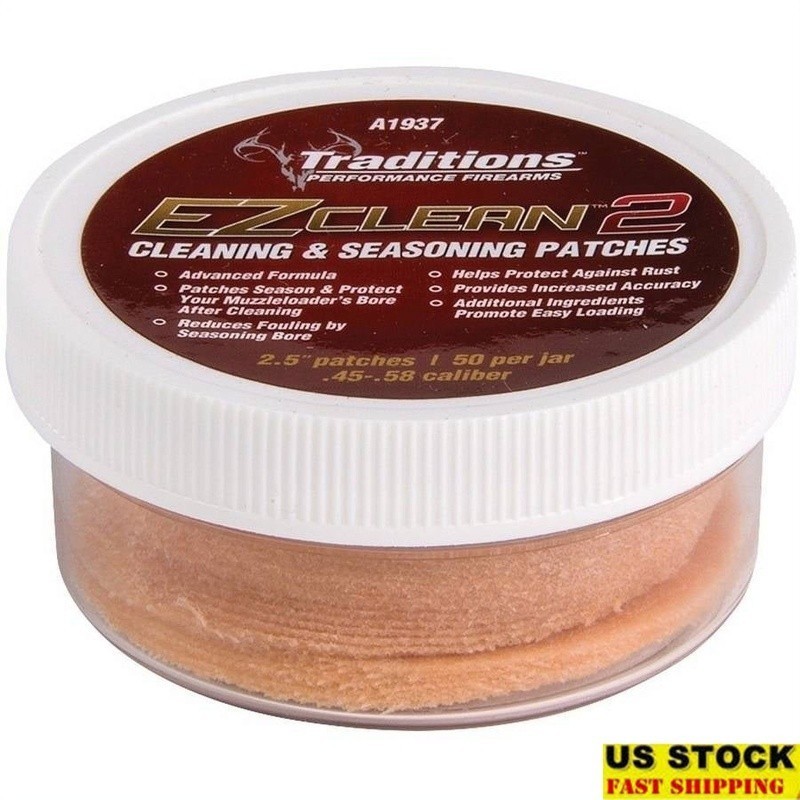 EZ Clean 2 Cleaning Seasoning Patches Muzzleloader Bore Protection 50 Count New