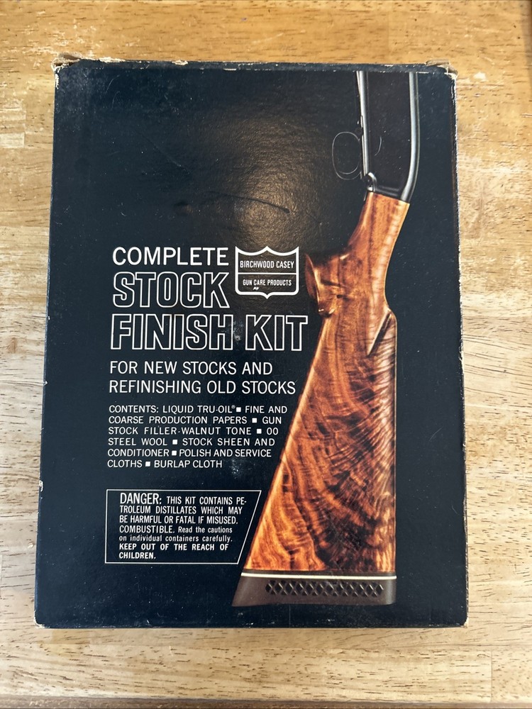 Vintage Birchwood Casey Stock Finish Kit Custom Tru-Oil Walnut Tone Filler NOS